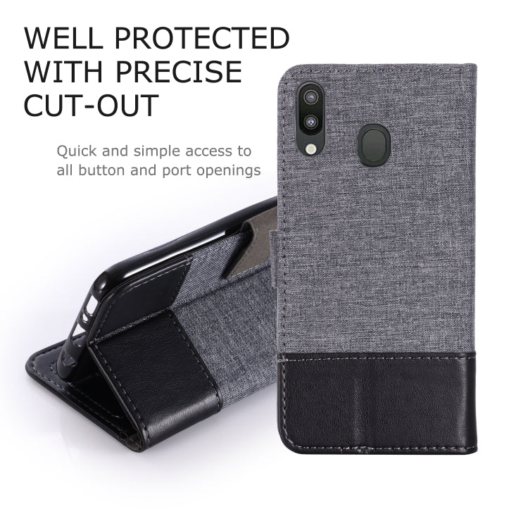 For Galaxy M20 MUXMA MX102 Horizontal Flip Canvas Leather Case with Stand & Card Slot & Wallet Function