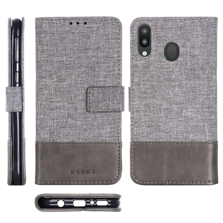 For Galaxy M20 MUXMA MX102 Horizontal Flip Canvas Leather Case with Stand & Card Slot & Wallet Function