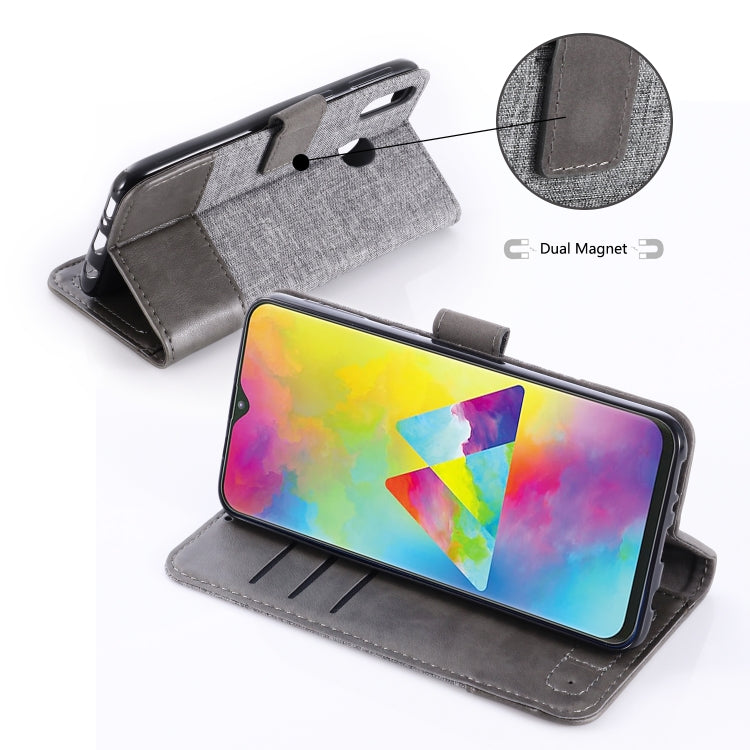 For Galaxy M20 MUXMA MX102 Horizontal Flip Canvas Leather Case with Stand & Card Slot & Wallet Function