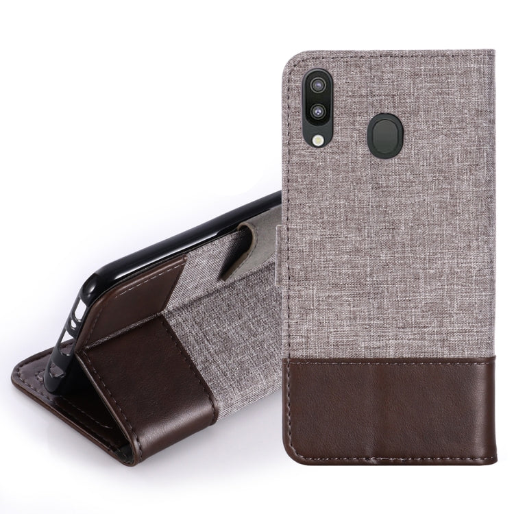 For Galaxy M20 MUXMA MX102 Horizontal Flip Canvas Leather Case with Stand & Card Slot & Wallet Function