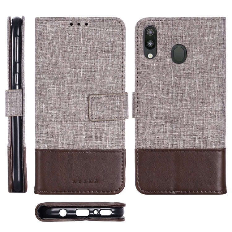 For Galaxy M20 MUXMA MX102 Horizontal Flip Canvas Leather Case with Stand & Card Slot & Wallet Function