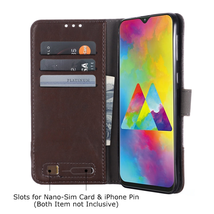 For Galaxy M20 MUXMA MX102 Horizontal Flip Canvas Leather Case with Stand & Card Slot & Wallet Function