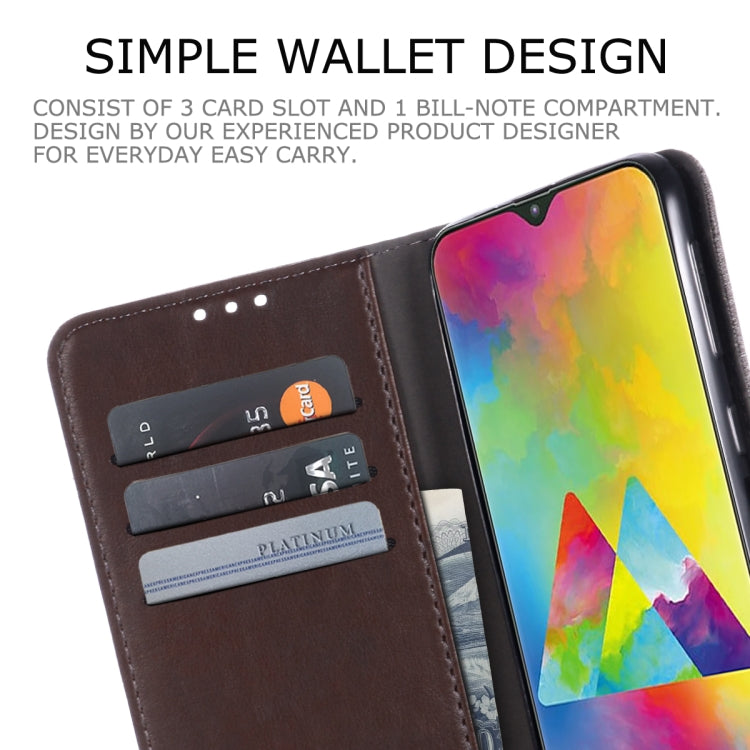 For Galaxy M20 MUXMA MX102 Horizontal Flip Canvas Leather Case with Stand & Card Slot & Wallet Function