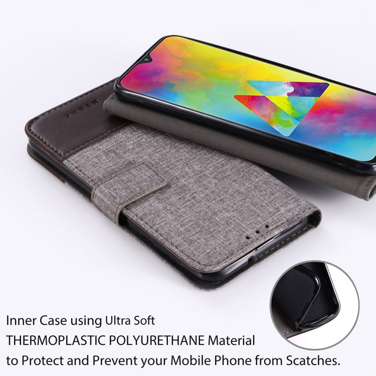 For Galaxy M20 MUXMA MX102 Horizontal Flip Canvas Leather Case with Stand & Card Slot & Wallet Function