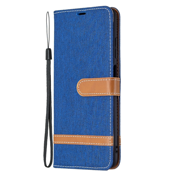For Samsung Galaxy A03s 164mm Color Matching Denim Texture Horizontal Flip Leather Case with Holder & Card Slots & Wallet & Lanyard