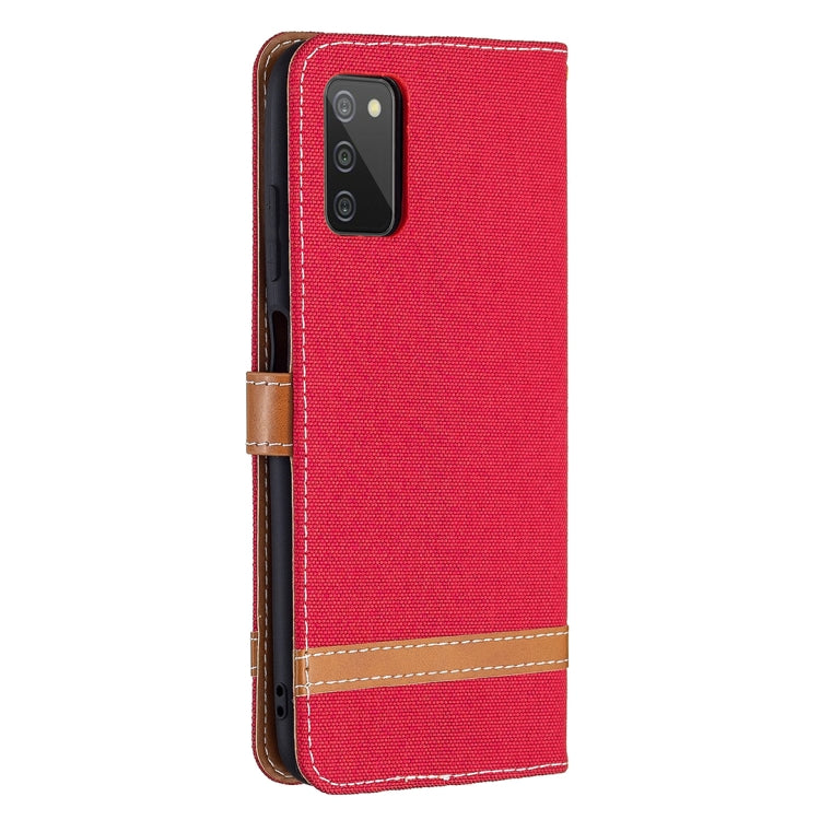 For Samsung Galaxy A03s 164mm Color Matching Denim Texture Horizontal Flip Leather Case with Holder & Card Slots & Wallet & Lanyard