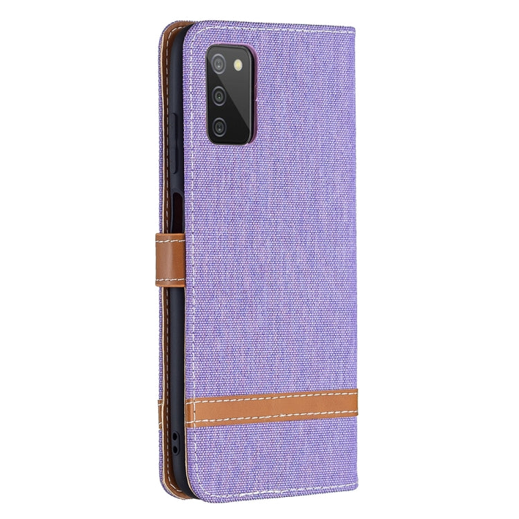 For Samsung Galaxy A03s 164mm Color Matching Denim Texture Horizontal Flip Leather Case with Holder & Card Slots & Wallet & Lanyard