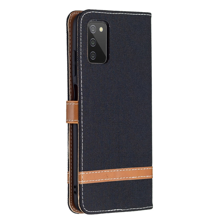 For Samsung Galaxy A03s 164mm Color Matching Denim Texture Horizontal Flip Leather Case with Holder & Card Slots & Wallet & Lanyard