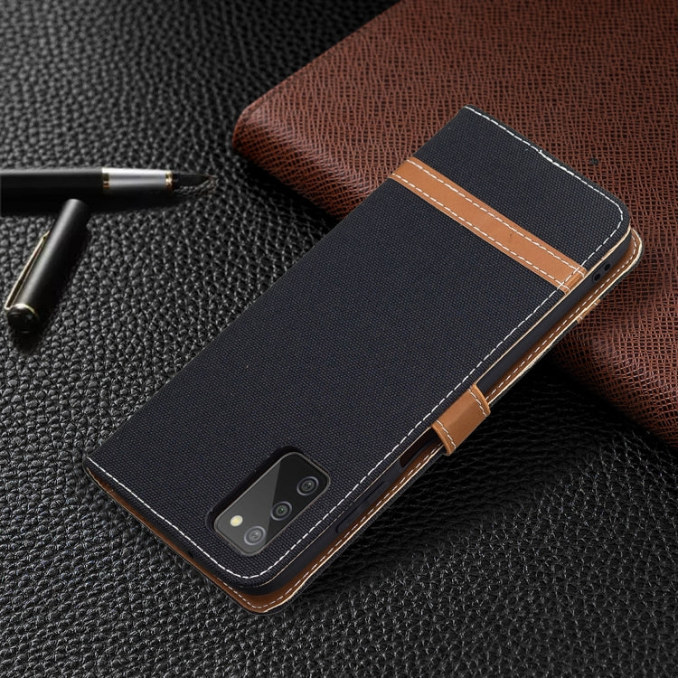 For Samsung Galaxy A03s 164mm Color Matching Denim Texture Horizontal Flip Leather Case with Holder & Card Slots & Wallet & Lanyard