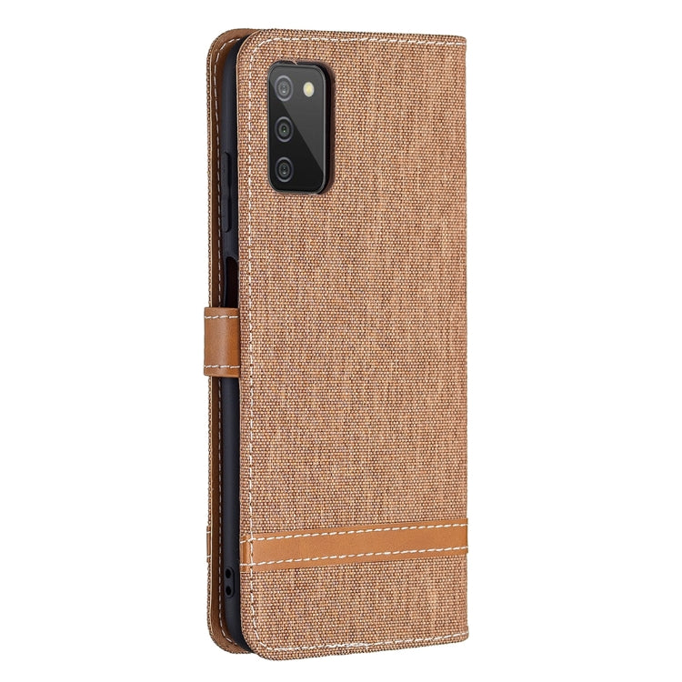 For Samsung Galaxy A03s 164mm Color Matching Denim Texture Horizontal Flip Leather Case with Holder & Card Slots & Wallet & Lanyard