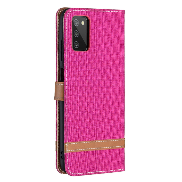 For Samsung Galaxy A03s 164mm Color Matching Denim Texture Horizontal Flip Leather Case with Holder & Card Slots & Wallet & Lanyard