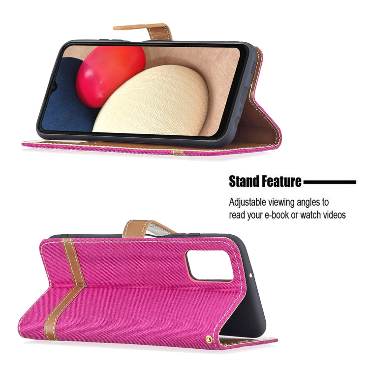 For Samsung Galaxy A03s 164mm Color Matching Denim Texture Horizontal Flip Leather Case with Holder & Card Slots & Wallet & Lanyard