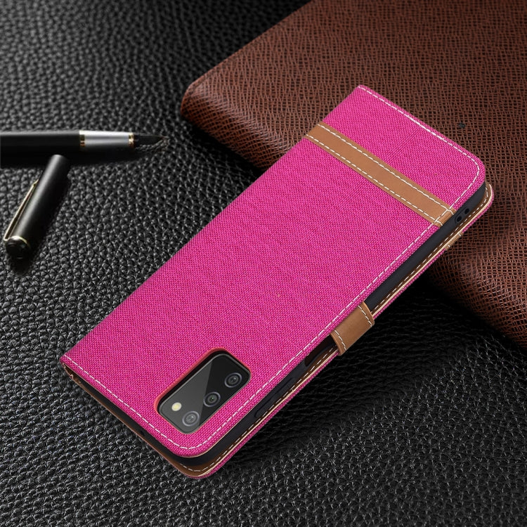 For Samsung Galaxy A03s 164mm Color Matching Denim Texture Horizontal Flip Leather Case with Holder & Card Slots & Wallet & Lanyard