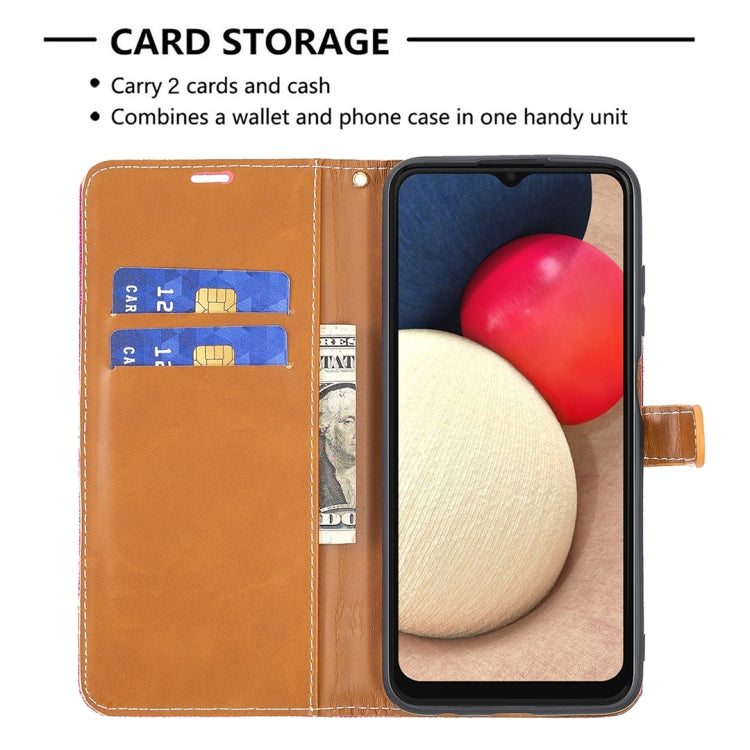 For Samsung Galaxy A03s 164mm Color Matching Denim Texture Horizontal Flip Leather Case with Holder & Card Slots & Wallet & Lanyard