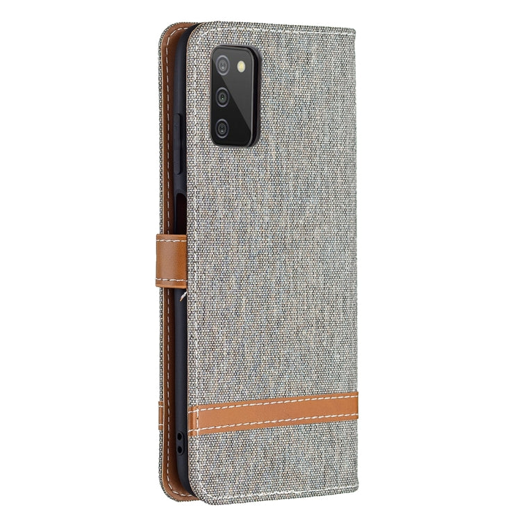 For Samsung Galaxy A03s 164mm Color Matching Denim Texture Horizontal Flip Leather Case with Holder & Card Slots & Wallet & Lanyard