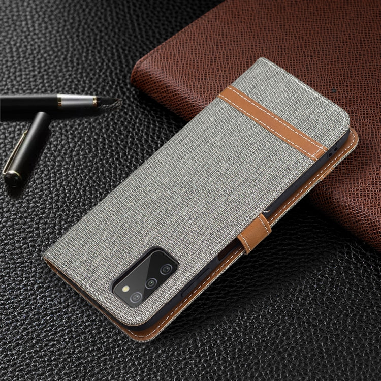 For Samsung Galaxy A03s 164mm Color Matching Denim Texture Horizontal Flip Leather Case with Holder & Card Slots & Wallet & Lanyard
