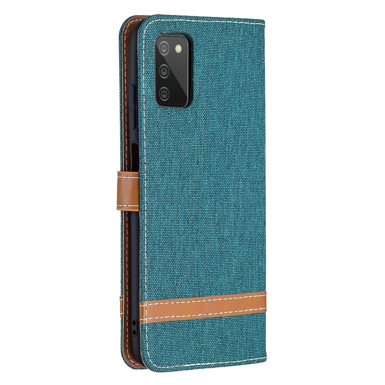 For Samsung Galaxy A03s 164mm Color Matching Denim Texture Horizontal Flip Leather Case with Holder & Card Slots & Wallet & Lanyard