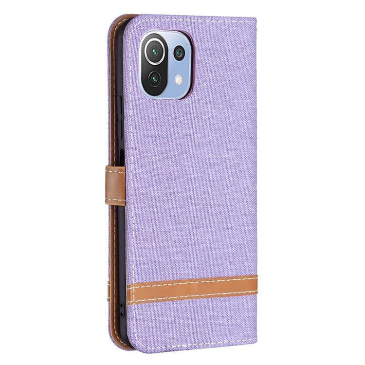 For Xiaomi Mi 11 Lite Color Matching Denim Texture Horizontal Flip Leather Case with Holder & Card Slots & Wallet & Lanyard