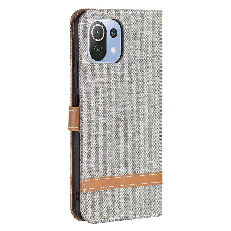 For Xiaomi Mi 11 Lite Color Matching Denim Texture Horizontal Flip Leather Case with Holder & Card Slots & Wallet & Lanyard