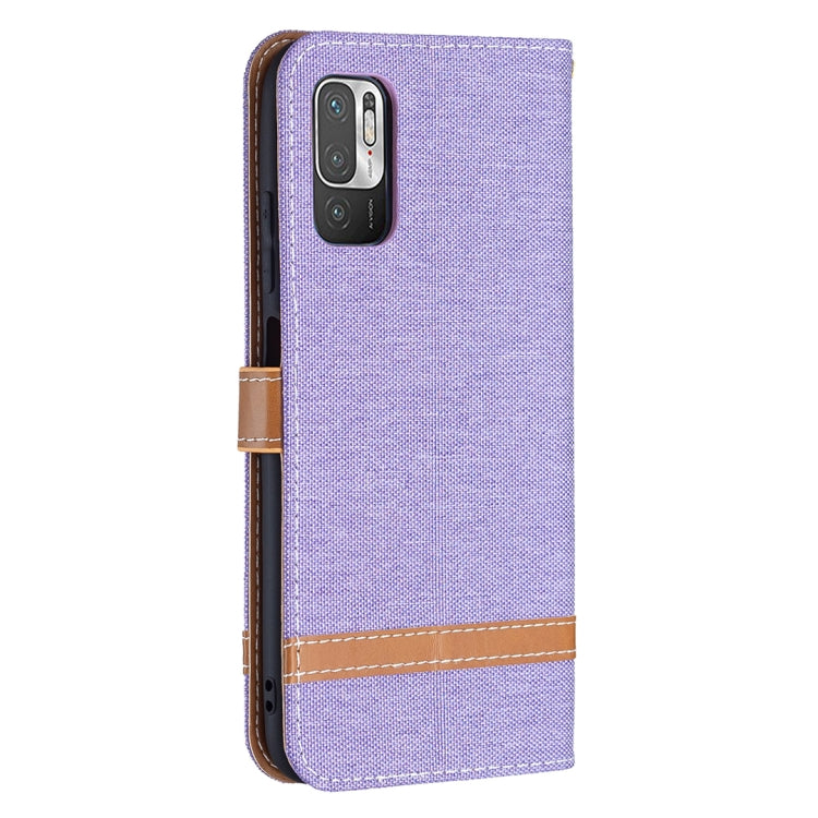 For Xiaomi Poco M3 Pro / Redmi Note 10 5G Color Matching Denim Texture Horizontal Flip Leather Case with Holder & Card Slots & Wallet & Lanyard