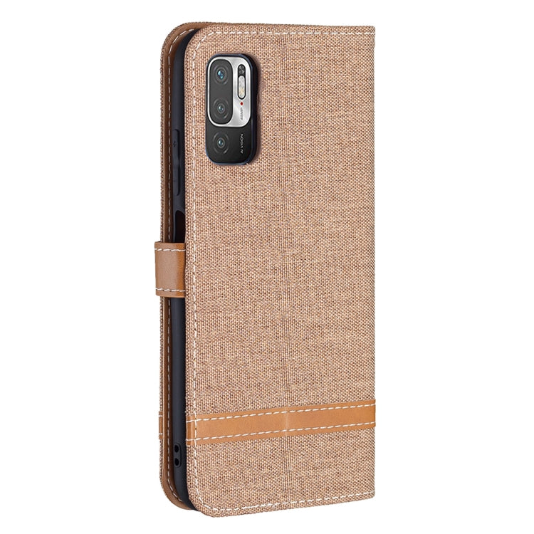 For Xiaomi Poco M3 Pro / Redmi Note 10 5G Color Matching Denim Texture Horizontal Flip Leather Case with Holder & Card Slots & Wallet & Lanyard