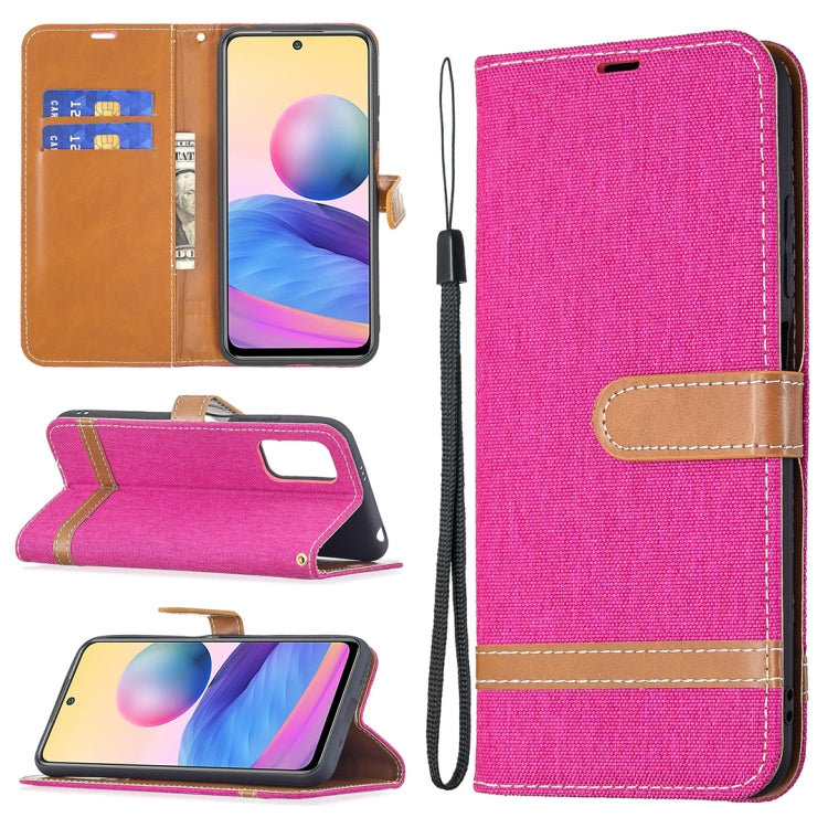 For Xiaomi Poco M3 Pro / Redmi Note 10 5G Color Matching Denim Texture Horizontal Flip Leather Case with Holder & Card Slots & Wallet & Lanyard