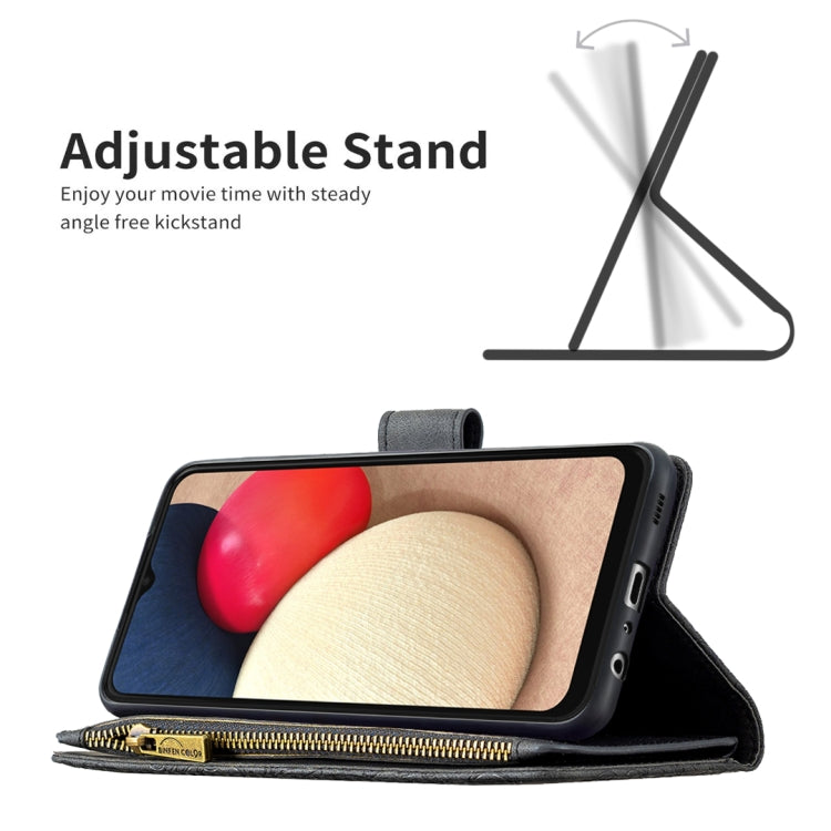 For Samsung Galaxy A03s 164mm Flying Butterfly Embossing Pattern Zipper Horizontal Flip Leather Case with Holder & Card Slots & Wallet