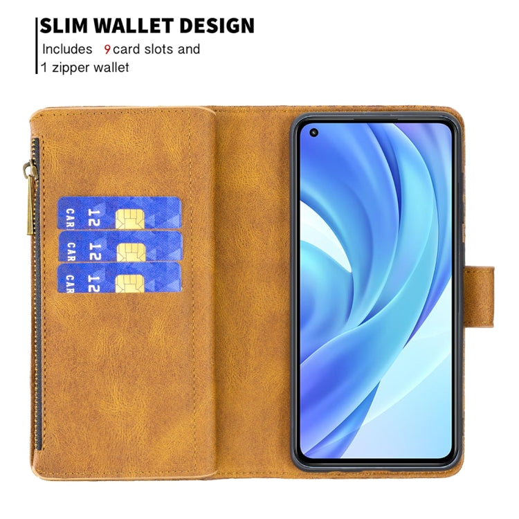 For Xiaomi Mi 11 Lite Flying Butterfly Embossing Pattern Zipper Horizontal Flip Leather Case with Holder & Card Slots & Wallet