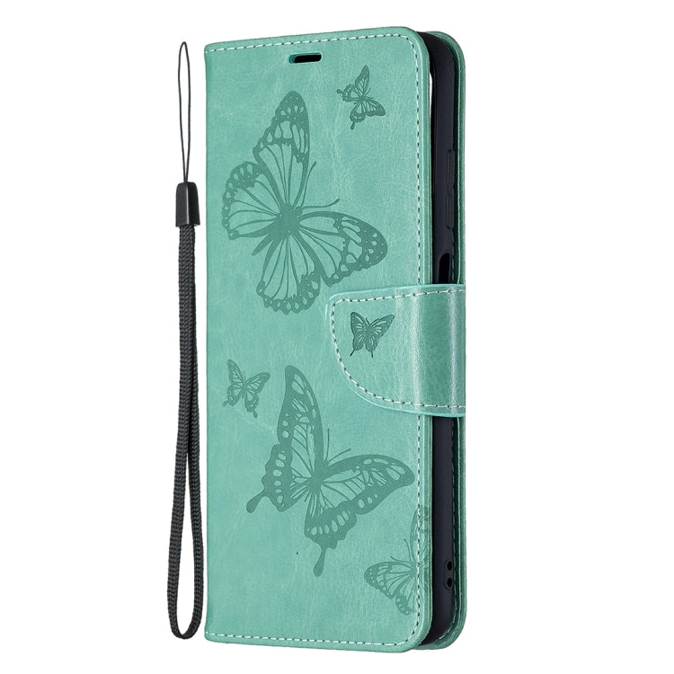 For Samsung Galaxy A03s 164mm Embossing Two Butterflies Pattern Horizontal Flip PU Leather Case with Holder & Card Slot & Wallet & Lanyard