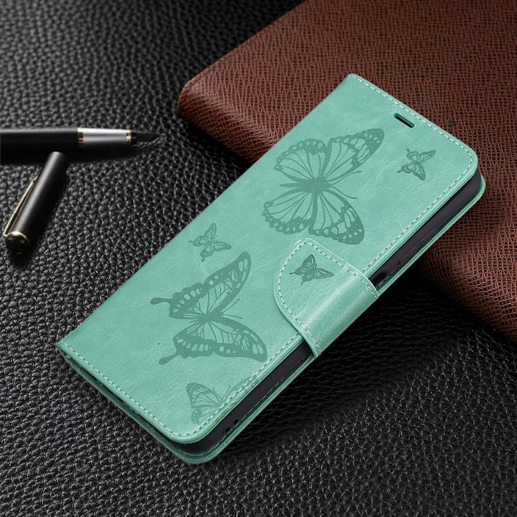 For Samsung Galaxy A03s 164mm Embossing Two Butterflies Pattern Horizontal Flip PU Leather Case with Holder & Card Slot & Wallet & Lanyard