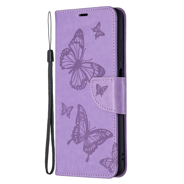 For Samsung Galaxy A03s 164mm Embossing Two Butterflies Pattern Horizontal Flip PU Leather Case with Holder & Card Slot & Wallet & Lanyard