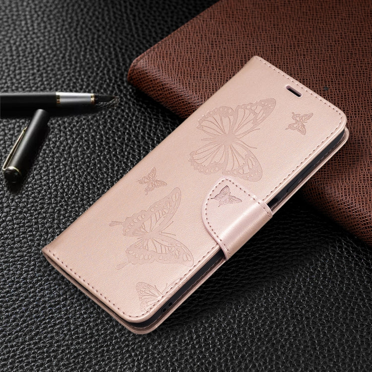 For Samsung Galaxy A03s 164mm Embossing Two Butterflies Pattern Horizontal Flip PU Leather Case with Holder & Card Slot & Wallet & Lanyard