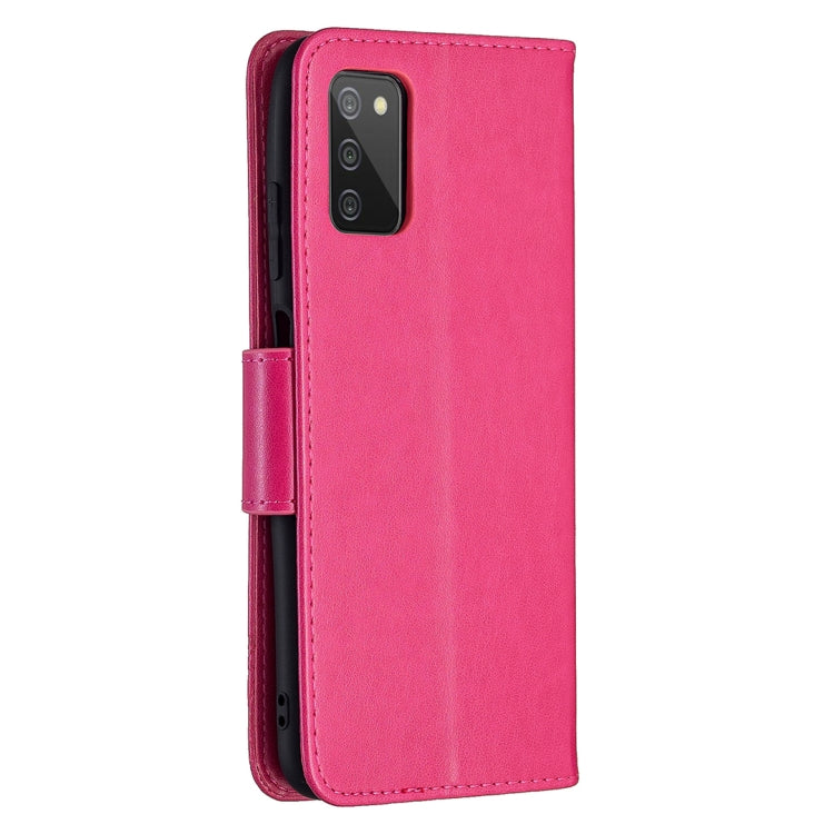 For Samsung Galaxy A03s 164mm Embossing Two Butterflies Pattern Horizontal Flip PU Leather Case with Holder & Card Slot & Wallet & Lanyard