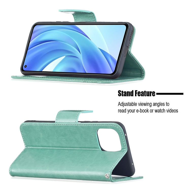 For Xiaomi Mi 11 Lite Embossing Two Butterflies Pattern Horizontal Flip PU Leather Case with Holder & Card Slot & Wallet & Lanyard