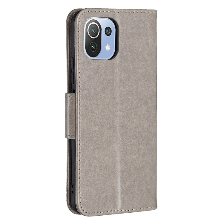 For Xiaomi Mi 11 Lite Embossing Two Butterflies Pattern Horizontal Flip PU Leather Case with Holder & Card Slot & Wallet & Lanyard