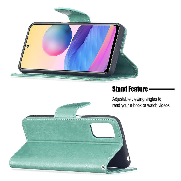 For Xiaomi Poco M3 Pro / Redmi Note 10 5G Embossing Two Butterflies Pattern Horizontal Flip PU Leather Case with Holder & Card Slot & Wallet & Lanyard