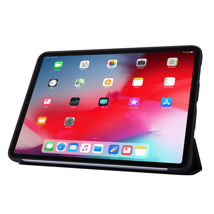 For iPad Pro 11 2022 / 2021 3-folding Horizontal Flip PU Leather + Honeycomb TPU Shockproof Tablet Case with Holder