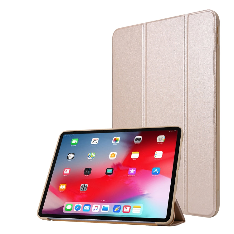 For iPad Pro 11 2022 / 2021 3-folding Horizontal Flip PU Leather + Honeycomb TPU Shockproof Tablet Case with Holder