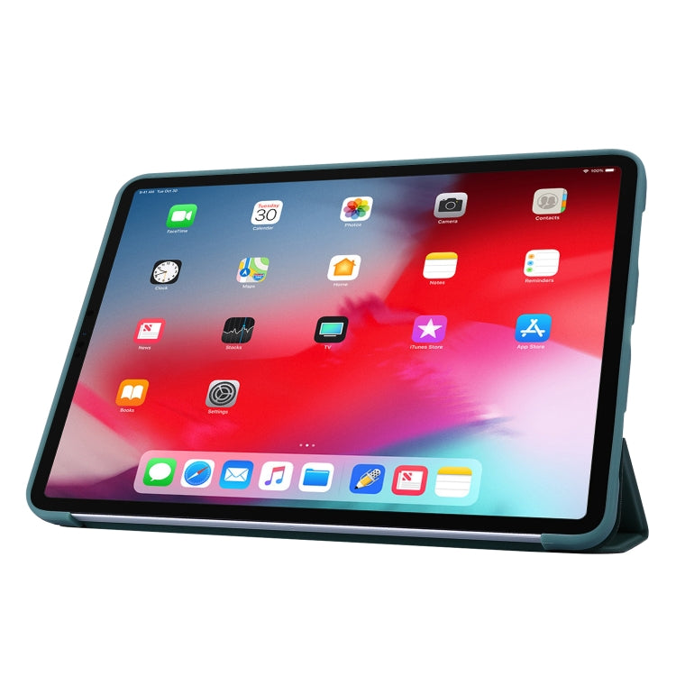 For iPad Pro 11 2022 / 2021 3-folding Horizontal Flip PU Leather + Honeycomb TPU Shockproof Tablet Case with Holder