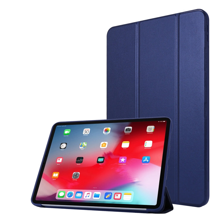 For iPad Pro 11 2022 / 2021 3-folding Horizontal Flip PU Leather + Honeycomb TPU Shockproof Tablet Case with Holder