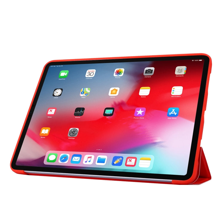 For iPad Pro 11 2022 / 2021 3-folding Horizontal Flip PU Leather + Honeycomb TPU Shockproof Tablet Case with Holder