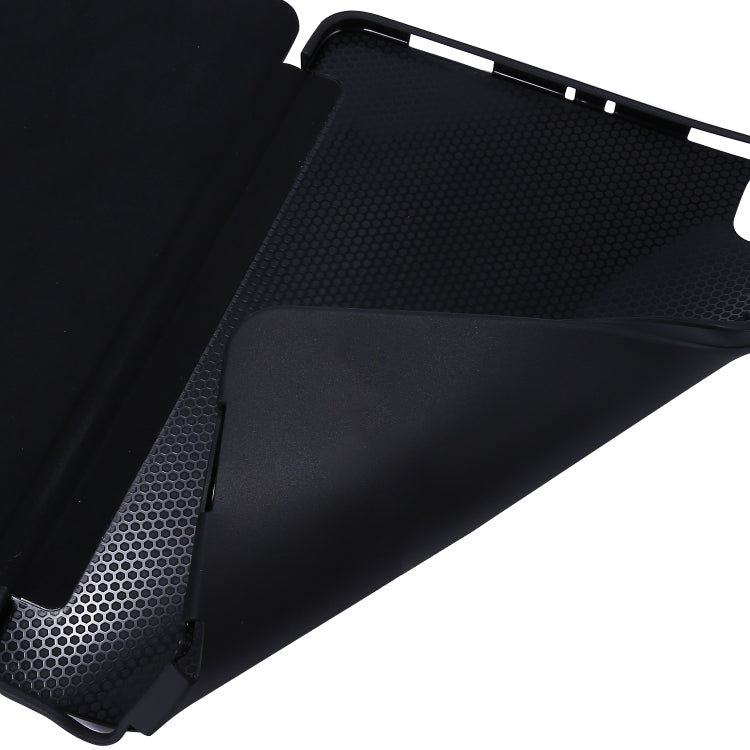 For iPad Pro 11 2022 / 2021 3-folding Horizontal Flip PU Leather + Honeycomb TPU Shockproof Tablet Case with Holder