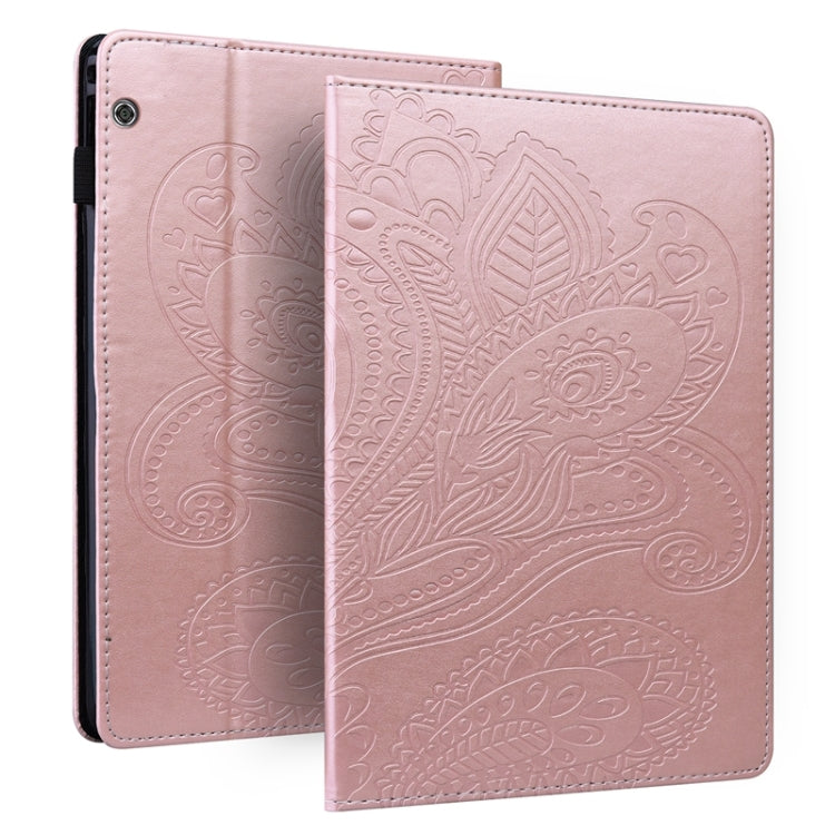 For Huawei MediaPad T5 Peacock Tail Embossing Pattern Horizontal Flip Leather Case with Holder & Card Slots & Wallet & Anti Skid Strip