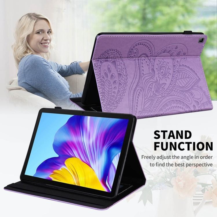 For Huawei Mediapad Enjoy  2 / Honor Pad 6 / MediaPad T10 / T10S Peacock Tail Embossing Pattern Horizontal Flip Leather Case with Holder & Card Slots & Wallet & Anti Skid Strip