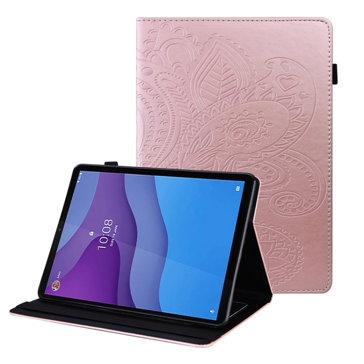 For Lenovo Tab M10 HD Gen 2 Peacock Tail Embossing Pattern Horizontal Flip Leather Case with Holder & Card Slots & Wallet & Anti Skid Strip