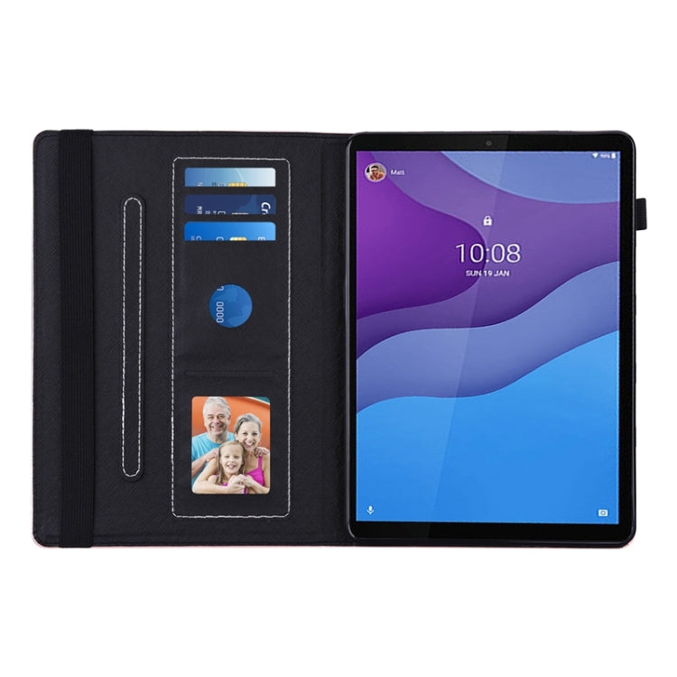For Lenovo Tab M10 HD Gen 2 Peacock Tail Embossing Pattern Horizontal Flip Leather Case with Holder & Card Slots & Wallet & Anti Skid Strip