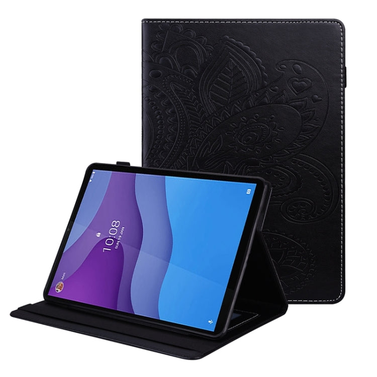For Lenovo Tab M10 HD Gen 2 Peacock Tail Embossing Pattern Horizontal Flip Leather Case with Holder & Card Slots & Wallet & Anti Skid Strip