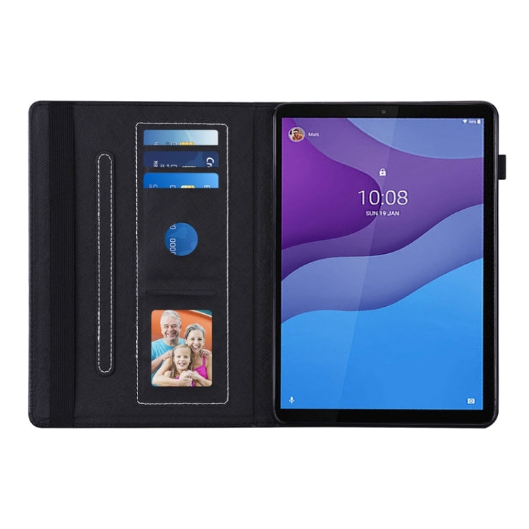 For Lenovo Tab M10 HD Gen 2 Peacock Tail Embossing Pattern Horizontal Flip Leather Case with Holder & Card Slots & Wallet & Anti Skid Strip