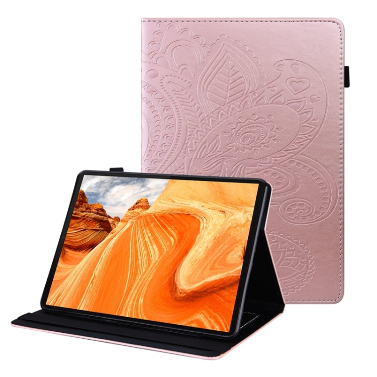 For Lenovo M10 Plus X606F Peacock Tail Embossing Pattern Horizontal Flip Leather Case with Holder & Card Slots & Wallet & Anti Skid Strip