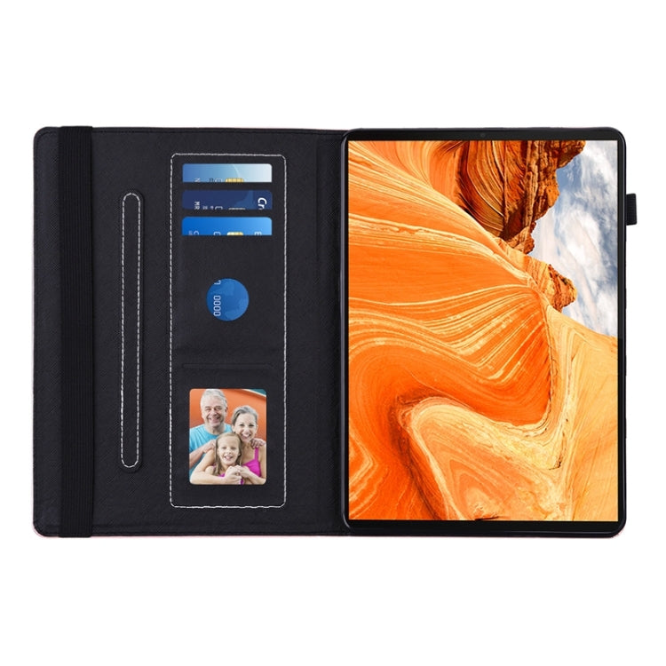 For Lenovo M10 Plus X606F Peacock Tail Embossing Pattern Horizontal Flip Leather Case with Holder & Card Slots & Wallet & Anti Skid Strip